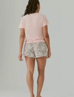 Lucky Brand graphic tee & lightweight waffle short coral pink*WOMEN Intimates & Sleepwear