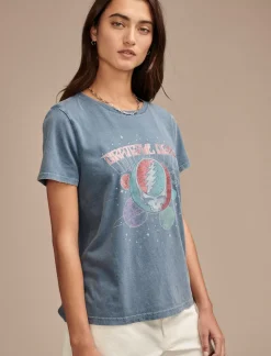 Lucky Brand grateful dead galaxy classic crew aegean blue*WOMEN Graphic Tees
