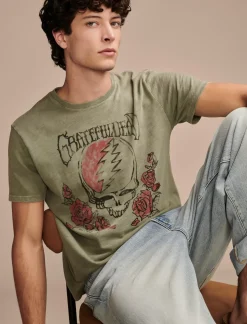 Lucky Brand grateful dead rose oil green*MEN Graphic Tees