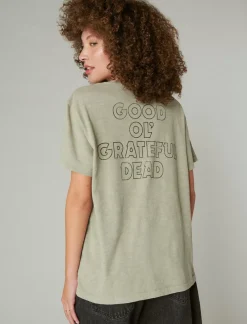Lucky Brand grateful dead rose dance boyfriend tee london fog*WOMEN Graphic Tees