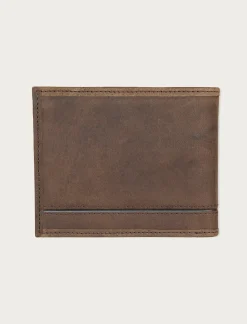 Lucky Brand grooved leather bifold wallet dark brown*MEN Bags & Wallets
