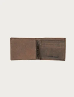 Lucky Brand grooved leather bifold wallet dark brown*MEN Bags & Wallets