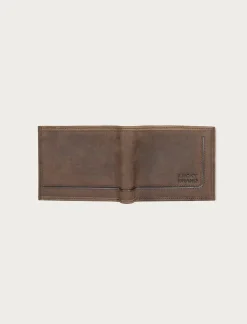 Lucky Brand grooved leather bifold wallet dark brown*MEN Bags & Wallets