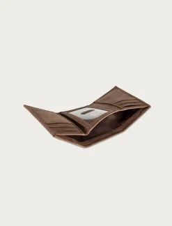 Lucky Brand grooved leather trifold wallet dark brown*MEN Bags & Wallets