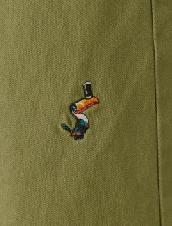 Lucky Brand guinness embroidered washed chino pant olive embroidery*MEN Pants