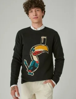 Lucky Brand guinness intarsia crew neck sweater dark black combo*MEN|WOMEN Sweaters|Sweaters & Sweatshirts
