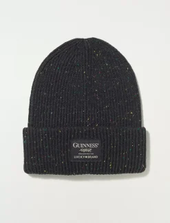 Lucky Brand guinness logo patch beanie dark black*MEN Hats