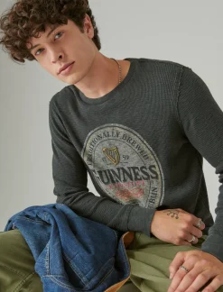 Lucky Brand guinness logo thermal jet black*MEN Shirts & Tops