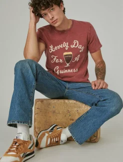 Lucky Brand guinness lovely day tee cordovan*MEN Graphic Tees