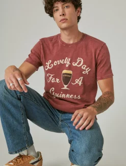 Lucky Brand guinness lovely day tee cordovan*MEN Graphic Tees