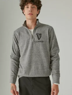 Lucky Brand guinness mock neck zip heather grey*MEN Activewear