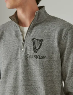 Lucky Brand guinness mock neck zip heather grey*MEN Activewear