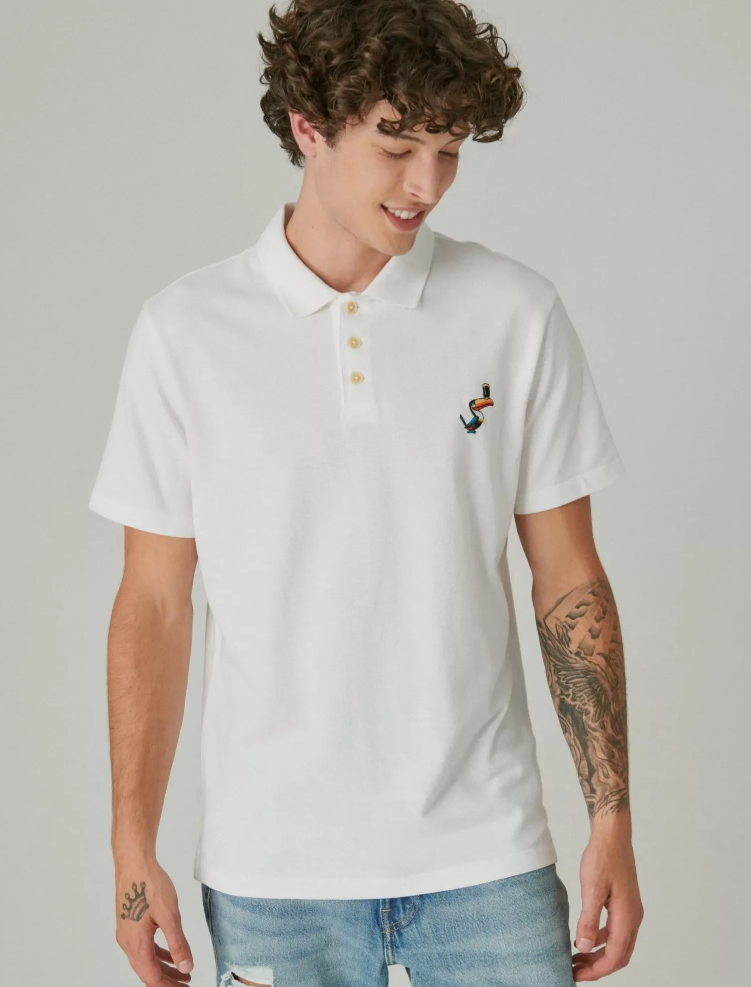 Lucky Brand guinness polo bright white*MEN Shirts & Tops
