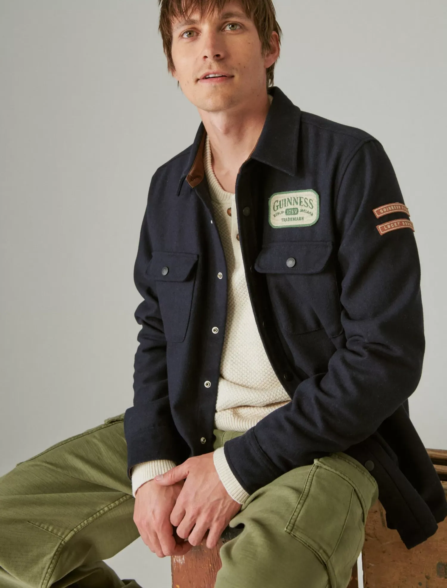 Lucky Brand guinness wool over shirt parisian nights*MEN Button-Downs