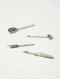 Lucky Brand hamsa barrette set silver*WOMEN Hair Accessories