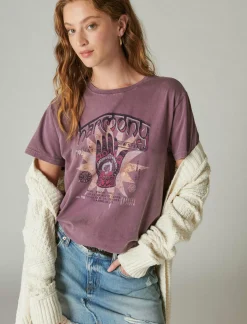 Lucky Brand harmony hamsa berry conserve*WOMEN Graphic Tees