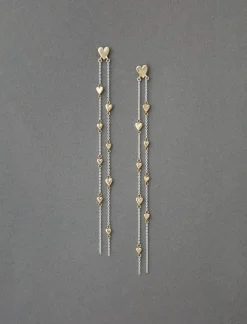 Lucky Brand heart chain earring two tone*WOMEN Jewelry