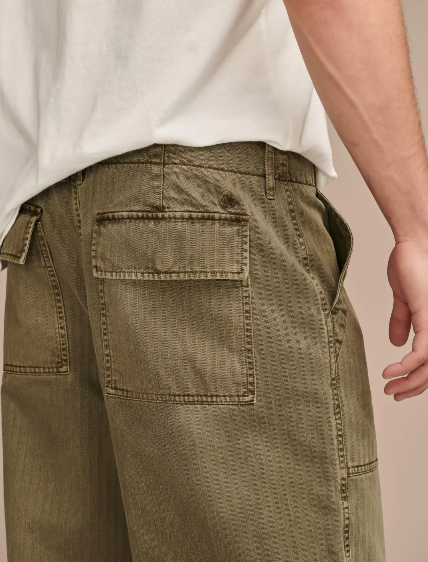 Lucky Brand herringbone utility pant deep lichen green*MEN Pants