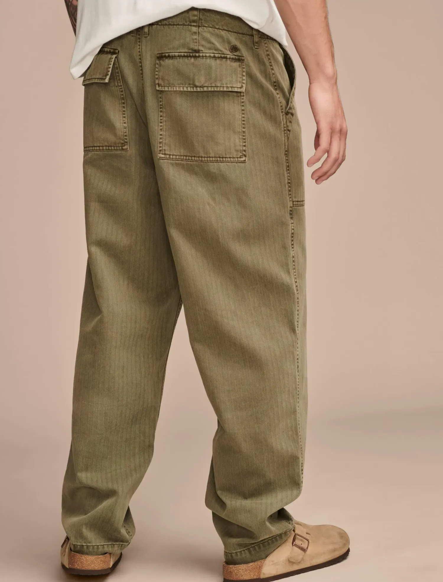 Lucky Brand herringbone utility pant deep lichen green*MEN Pants