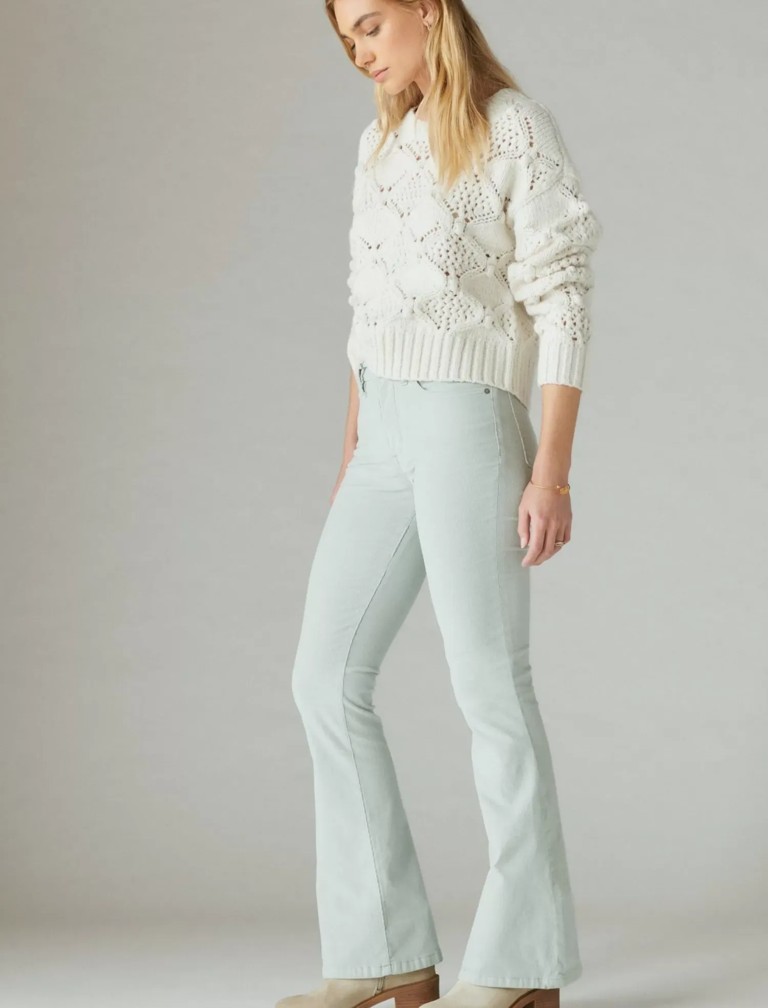 Lucky Brand high rise corduroy stevie flare fall mist*WOMEN|JEANS Jeans|Flare