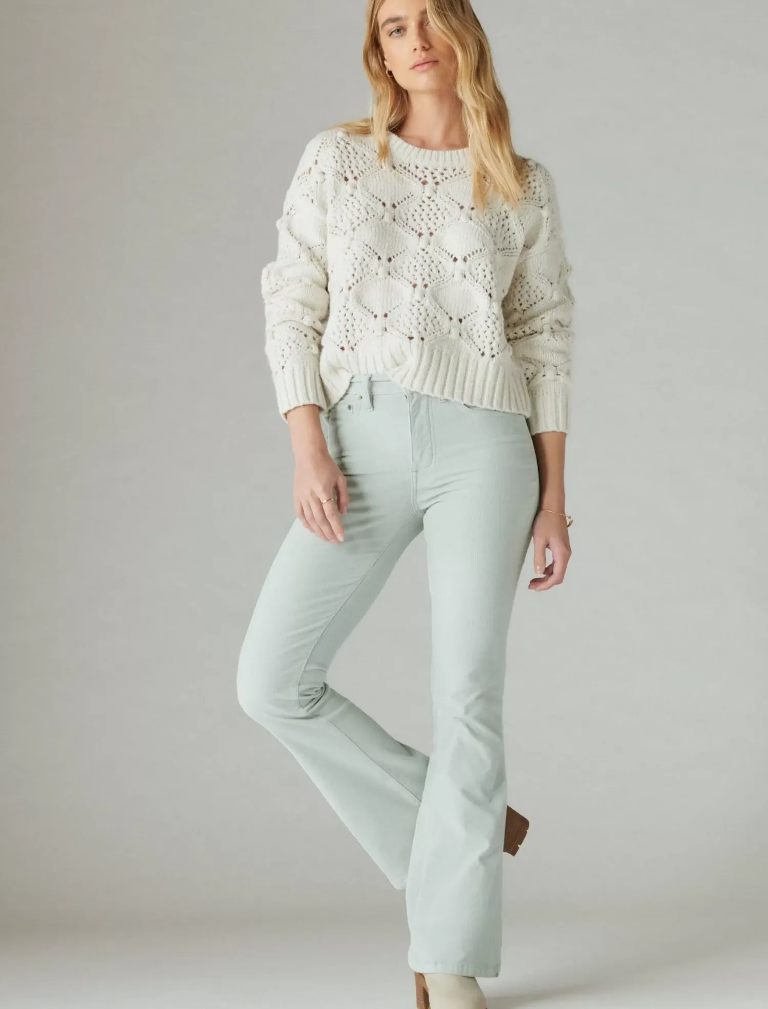 Lucky Brand high rise corduroy stevie flare fall mist*WOMEN|JEANS Jeans|Flare