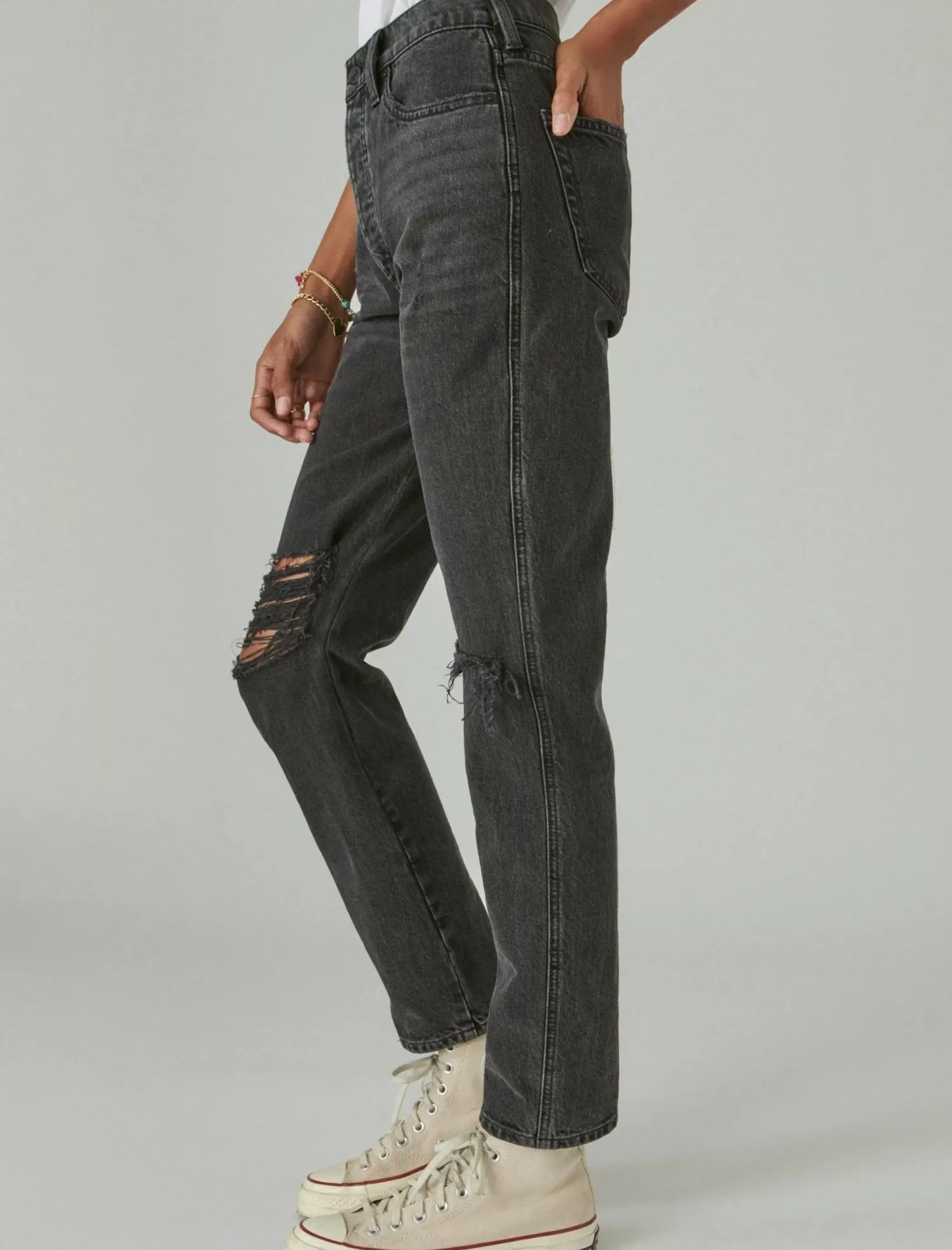 Lucky Brand high rise drew mom meteor dest*WOMEN|JEANS Jeans|Mom