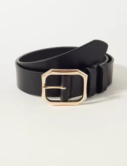 Lucky Brand high shine buckle belt black*WOMEN Belts