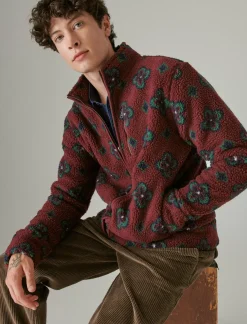Lucky Brand hi-pile print full zip mock multi*MEN Activewear
