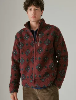 Lucky Brand hi-pile print full zip mock multi*MEN Activewear