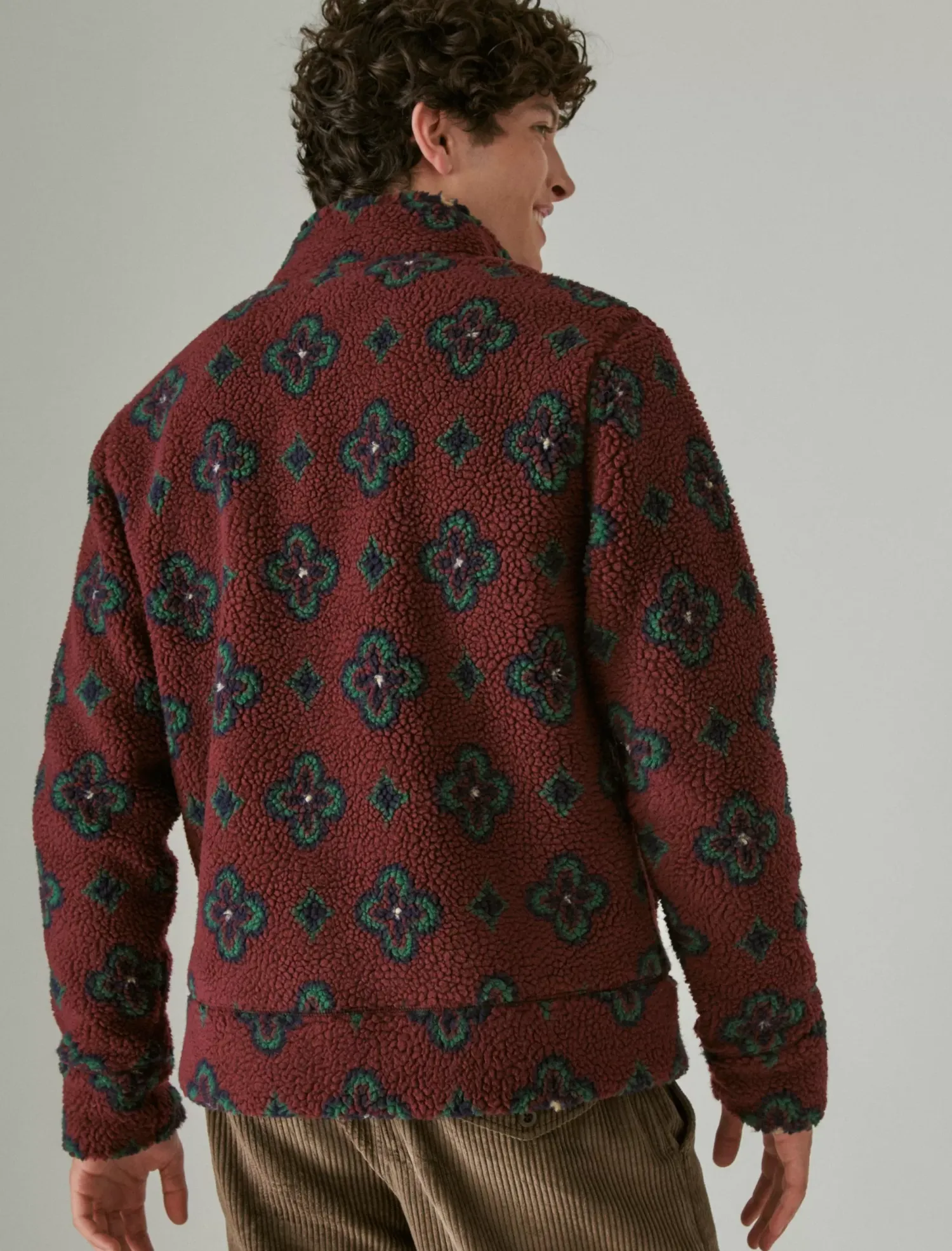 Lucky Brand hi-pile print full zip mock multi*MEN Activewear