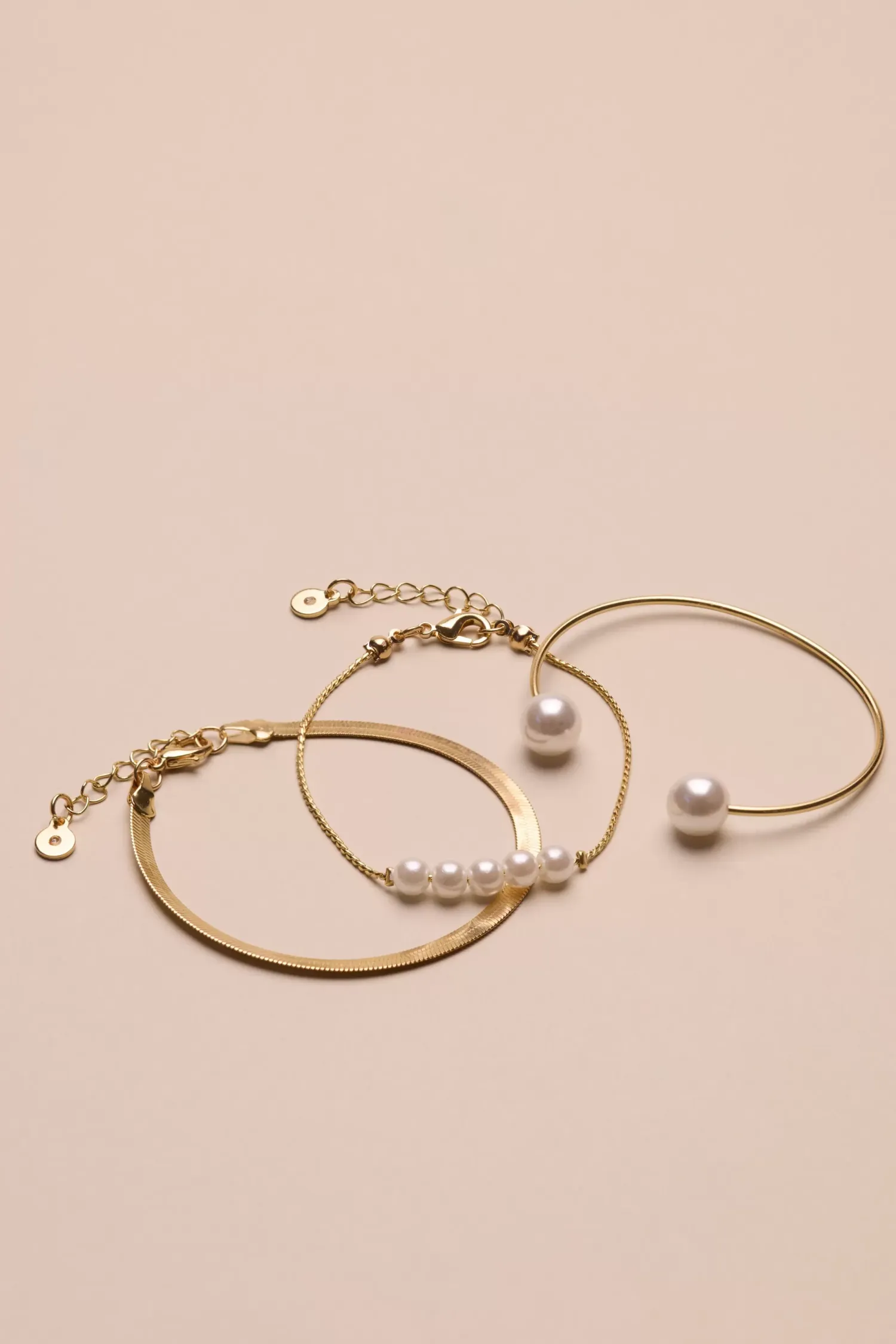 Lucky Brand hold chain and pearl bracelet stack gold*WOMEN Jewelry
