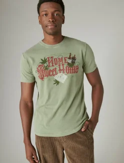 Lucky Brand home sweet home oil green*MEN Graphic Tees