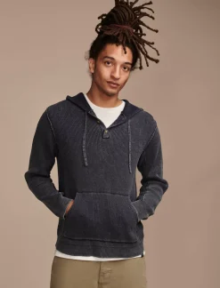Lucky Brand hoodley sweater cadet navy acid wash*MEN Sweaters