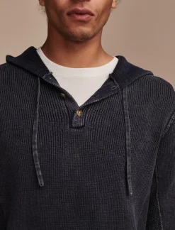 Lucky Brand hoodley sweater cadet navy acid wash*MEN Sweaters