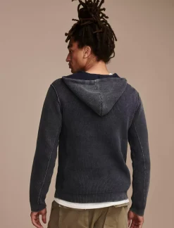 Lucky Brand hoodley sweater cadet navy acid wash*MEN Sweaters