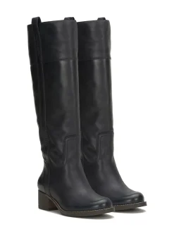 Lucky Brand hybiscus leather knee high boot black*WOMEN Shoes