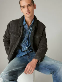 Lucky Brand indigo printed western long sleeve shirt indigo bandana*MEN Button-Downs