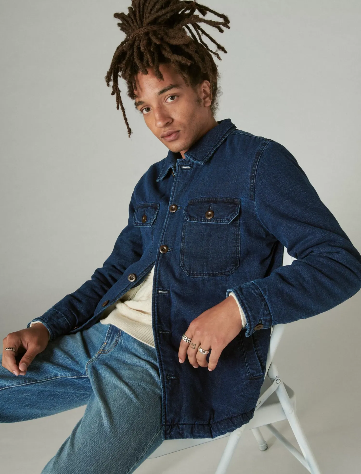 Lucky Brand indigo shirt jacket # 419 indigo*MEN Jackets & Outerwear