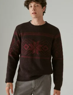 Lucky Brand intarsia crew neck sweater wine tating combo*MEN Sweaters