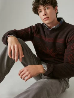 Lucky Brand intarsia crew neck sweater wine tating combo*MEN Sweaters