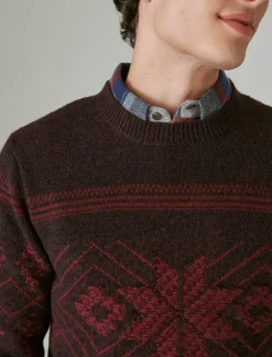 Lucky Brand intarsia crew neck sweater wine tating combo*MEN Sweaters