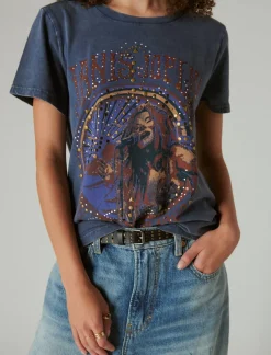 Lucky Brand janis classic crew dress blues*WOMEN Graphic Tees