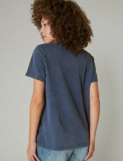 Lucky Brand janis classic crew dress blues*WOMEN Graphic Tees