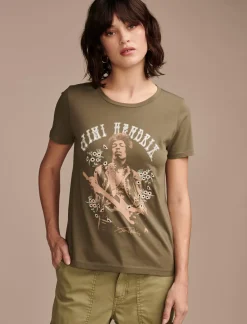 Lucky Brand jimi hendrix floral portrait classic crew deep depths*WOMEN Graphic Tees