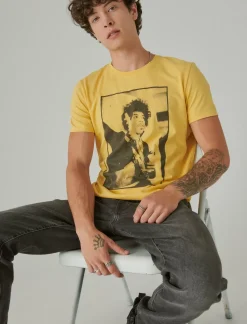 Lucky Brand jimi hendrix photo misted yellow*MEN Graphic Tees