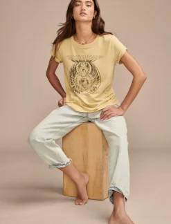 Lucky Brand journey beetle classic crew rich gold*WOMEN Graphic Tees