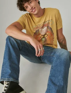 Lucky Brand journey scarab honey mustard*MEN Graphic Tees