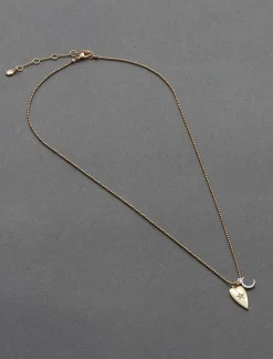 Lucky Brand 14k gld plated heart moon charm neck two tone*WOMEN Jewelry