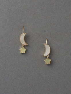 Lucky Brand 14k gld plated moon drop ear gold*WOMEN Jewelry