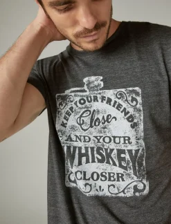 Lucky Brand keep your friends close whiskey tee jet black*MEN Graphic Tees